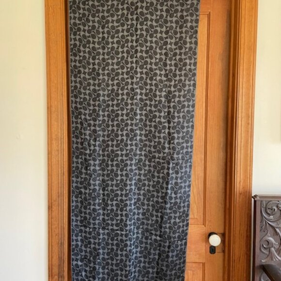 COACH Signature C Black Gray Reversible Scarf with Fringe - Picture 10 of 14